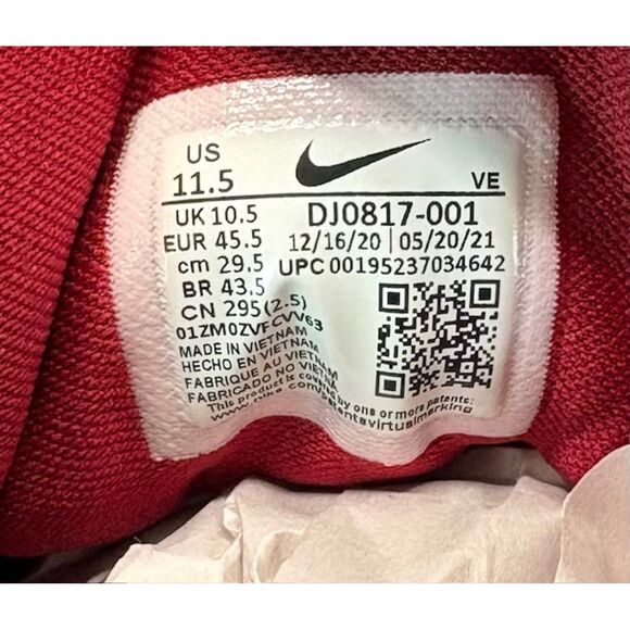 Nike Air Zoom Pegasus 38 Arkansas Razorbacks DJ0817-001 Mens sneakers size 11.5 - Picture 8 of 8